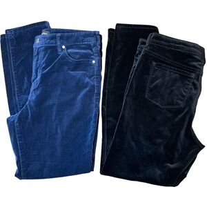 Well Worn Womens Luxe‎ Velvet Soft Tapered Pants 2 PAIR NAVY & BLACK Size 10/30